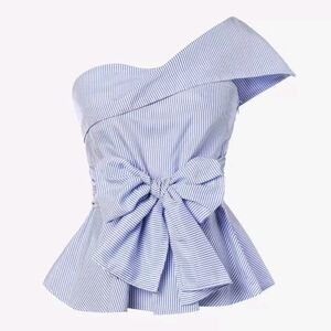 Blue and White Striped Top